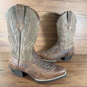 ARIAT Cowboy Boots Square Toe Western Shoes Men’s Size 8 Leather